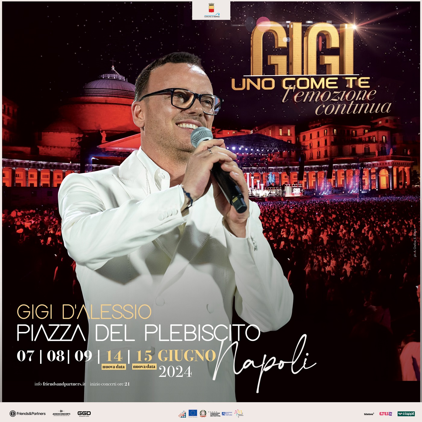 Gigi D'Alessio, aggiunte 2 nuove date a Piazza Plebiscito, 14 e 15