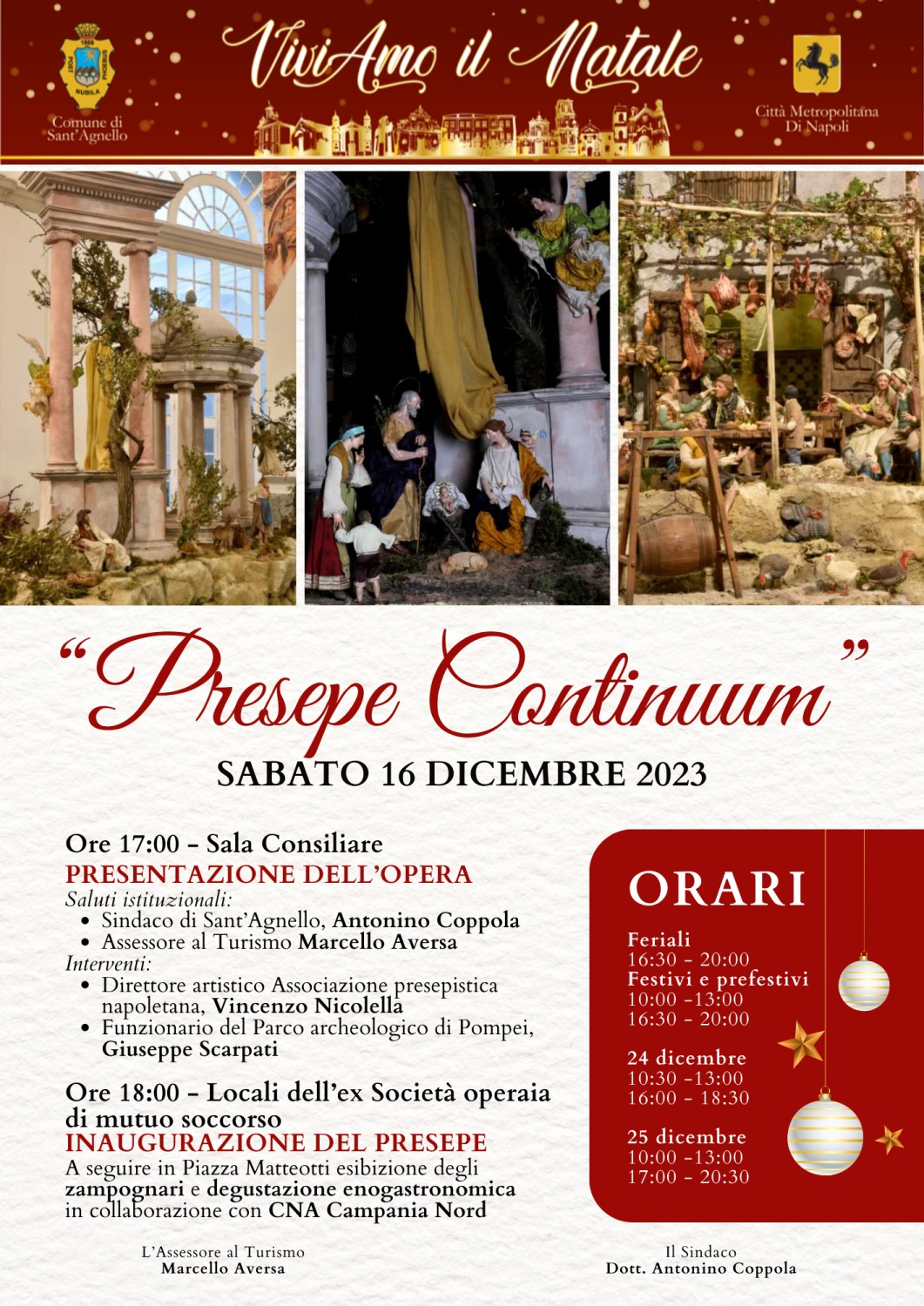 Inaugurazione del "Presepe Continuum" sabato 16 a Sant'Agnello - Gazzetta  di Napoli